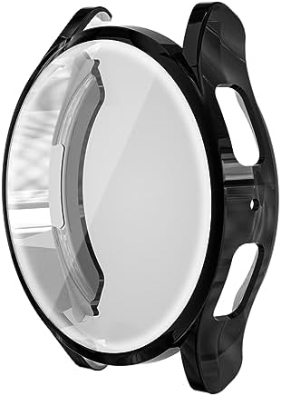 Galaxy Watch 6 ile Uyumlu 44mm Tam Kapatan Çerceve 44mm Önü Kapalı Tasarım Silikon Kılıf Çerçeve Darbe ve çiziklere Karşı Koruma (Siyah)