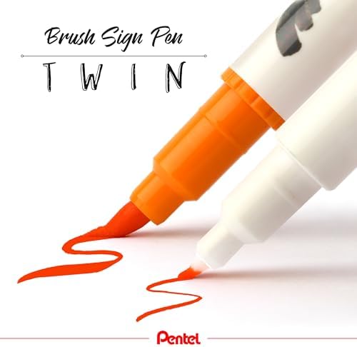 Brush Sing Pen Twin Çift Taraflı Fırça Uçlu Kalem KIRMIZI