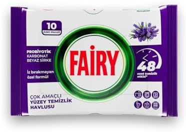 Çok Amaçlı Yüzey Temizlik Havlusu 10 Yaprak | Lavanta Yağlı | Beyaz Sirke & Karbonat