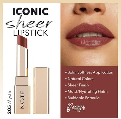 Sheer Lipstick 205 Mystick Nemlendirici Parlak Ruj, Nude