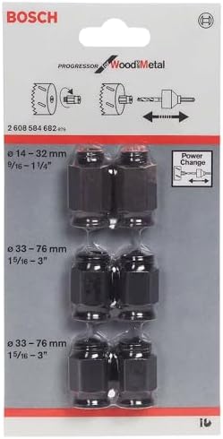 Accessories Accessories 6 parça delik testereleri için geçiş adaptörü seti (2 x adaptör Ø 14-30 mm ve 4 x adaptör Ø 32-210 mm, aksesuar delik testeresi)
