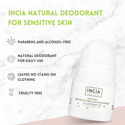Incia Natural Whitening Beyazlatıcı Kompleks Doğal Roll-On Deodorant 50ml 1 Paket