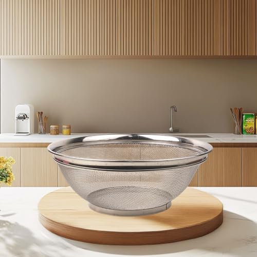 Paslanmaz Çelik Kulpsuz Süzgeç 28cm, Paslanmaz Çelik Pirinç Süzgeci, Paslamaz Çelik Mutfak Süzgeci, Paslanmaz Çelik Salata 28cm Süzgeci