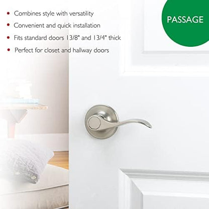 Design House 700484 Springdale (2-yollu-kilit Passage kapı kulp, ayarlanabilir cıvata, saten nikel kaplama