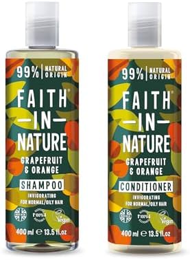 FAITH IN NATURE Grapefruit&Orange%99 Doğal Tazeleyici Şampuan + Saç Kremi 400ml