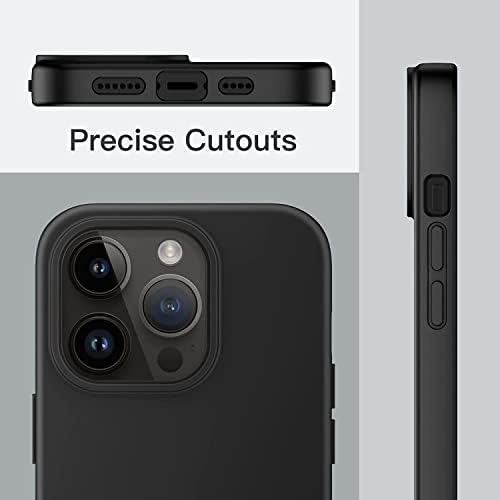 & AKSESUAR iPhone 14 Pro Max ile Uyumlu İçi Kadife Dışı Mat Yapıya Sahip Koruma Sağlayan Lansman Silikon Kılıf (Siyah)
