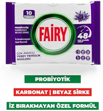 Çok Amaçlı Yüzey Temizlik Havlusu 10 Yaprak | Lavanta Yağlı | Beyaz Sirke & Karbonat