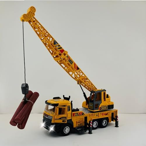 Oyuncak İş Makinesi Sesli Işıklı Çek Bırak Vinç, Kule Vinç ve Kepçe 30 Cm Aksesuarlı Kapıları Açılan (Kule Vinç)