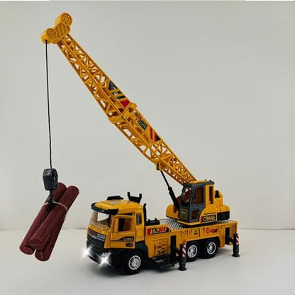 Oyuncak İş Makinesi Sesli Işıklı Çek Bırak Vinç, Kule Vinç ve Kepçe 30 Cm Aksesuarlı Kapıları Açılan (Kule Vinç)