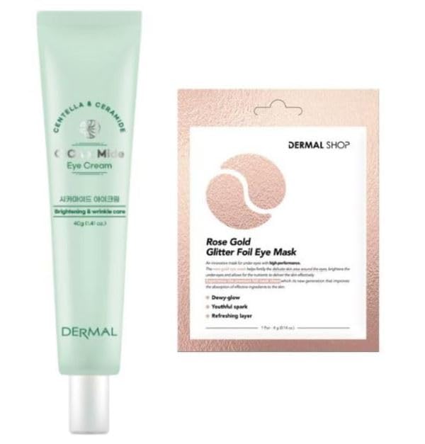 Dermal CICAXMIDE Göz Çevresi Kremi 40 gr ve Dermal 3 Katmanlı Rose Gold Göz Maskesi 4 gr