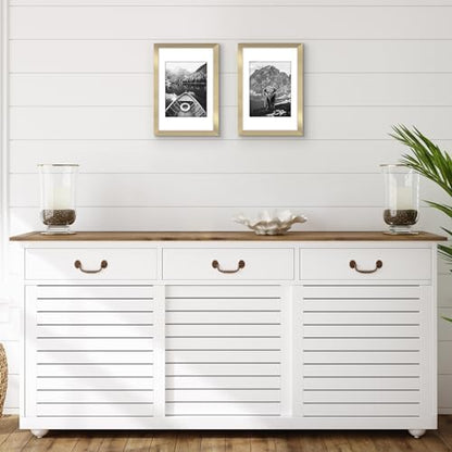 8x12 Resim Çerçevesi 2 inç Altın Seti - Mat ile 6x8 Resim Çerçevesi veya Matsız 8x12 Çerçeve olarak kullanın - Yatay veya Dikey Ekran için Pleksiglas Kapaklı Kolaj Resim Çerçeveleri