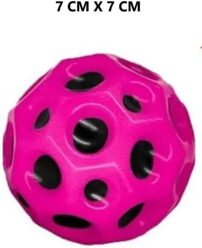 MOON BALL (YÜKSEĞE ZIPLAYAN TOP) - 7 CM - SÜPER EĞLENCELİ UZAY TOPU - SPACE - BOUNCY BALL - MOR