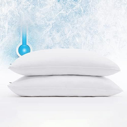 Serta Power Chill Soğutma Yastığı Koruyucuları, Lekeye Dayanıklı ve Fermuarlı Yastık Koruyucu, Yastığı Toz ve Kirden Korur (2'li Paket), Kral, Beyaz