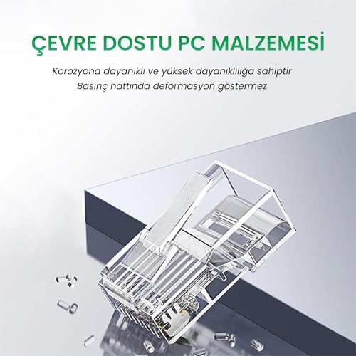 Cat6e 8P8C Ethernet Konnektörü Altın Kaplama 102 Adet
