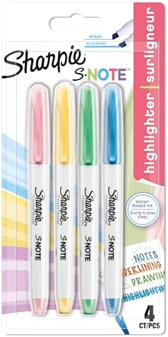 S-Note Fosforlu İşaretleme Kalemi, 4'lü Blister, Karışık