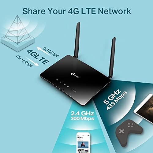 MR400, AC1200 Wireless Dual Band 4G LTE Router, 4G/3G SIM Yuvası, 64 Cihaza Kadar Bağlantı, Yapılandırma Gerektirmez, Konuk Ağı ve Ebeveyn Kontrolü Desteği