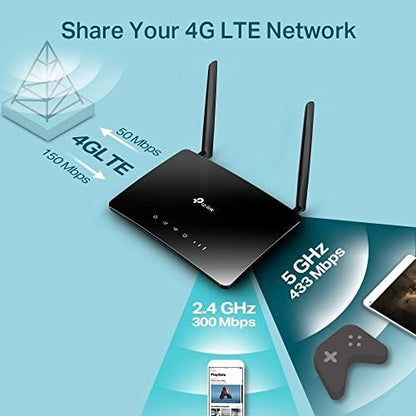 MR400, AC1200 Wireless Dual Band 4G LTE Router, 4G/3G SIM Yuvası, 64 Cihaza Kadar Bağlantı, Yapılandırma Gerektirmez, Konuk Ağı ve Ebeveyn Kontrolü Desteği