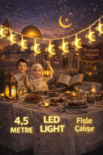 4,5 metre 3 yıldız 1 Pilli led ışık, Şerit led SARI Işıklar Peri Işıkları Aydınlatmalı Şerit Led led ışık şerit Led Işık 3 Yıldız 1 Ay