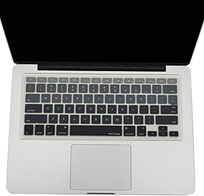 Silikon Klavye Koruyucu MacBook Air & MacBook Pro Uyumlu – Amerikan İngilizce – Ultra İnce – A1278 A1369 A1466 A1502 Siyah Gri