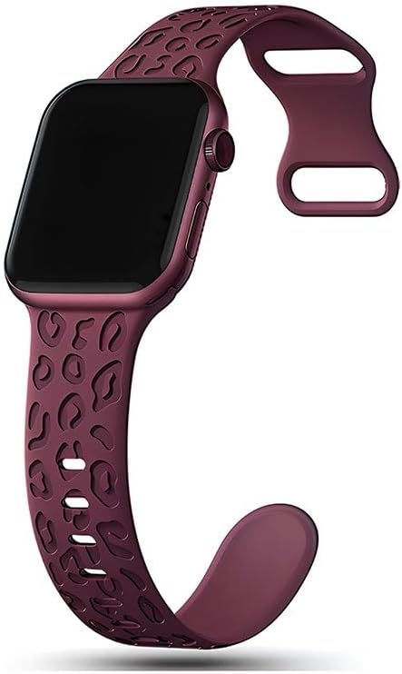Apple ile Uyumlu Watch 11 10 42mm – 6 7 8 9 10 Se Uyumlu 38-40-41mm Leopar Desenli Silikon Kordon