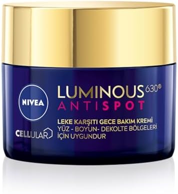 Luminous630 Leke Karşıtı Gece Yüz Bakım Kremi 50ml,Nemlendirici,Hyaluronik Asit,Thiamidol,Tüm Cilt ve Leke Tipleri