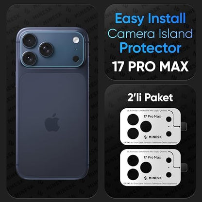 iPhone 17 Pro Max için Kolay Kurulum Kamera Adası Lens Etrafı Koruyucu TPU Film – Tam Kaplayan Koruma 2’li Paket (17 Pro Max)