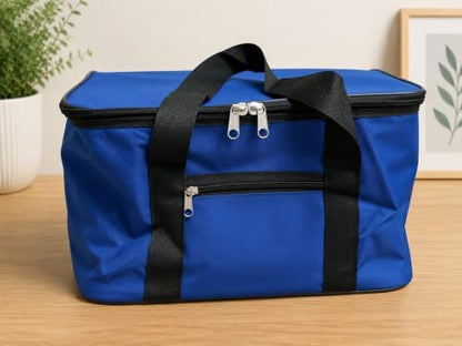 Mavi Renk 22 Litre Termal Piknik ve Taşıma Çantası – Su Geçirmez Kumaş, Kalın Yalıtımlı İç Kaplama, 2 Bölmeli Soğuk-Sıcak Tutucu Çanta (39x27x23 cm)