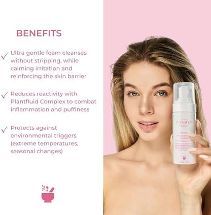 Cosmed Hassas ve Kızarıklığa Eğilimli Ciltler için Nazik Köpük Temizleyici - Yüz Temizleme Köpüğü 150 ml