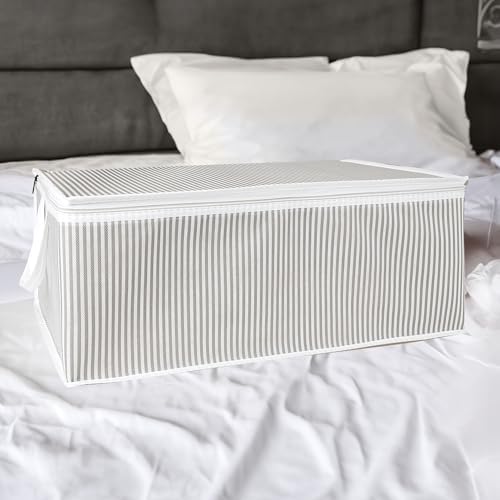 Baza Altı Düzenleyici Kumaş Hurç Büyük Boy Organizer (65 x 45 x 22) (3 Adet Gri Büyük Boy)