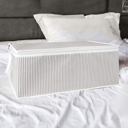 Baza Altı Düzenleyici Kumaş Hurç Büyük Boy Organizer (65 x 45 x 22) (3 Adet Gri Büyük Boy)