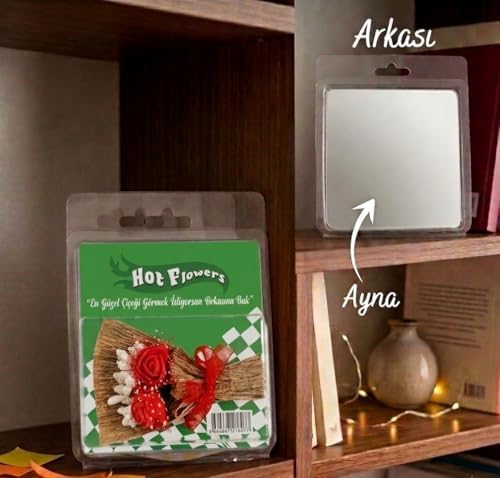 Mini Çiçek Buketi – Suprizli Paket Arka Yüzü Şık Ambalaj, Dekoratif Yapay Mini Çiçek Demeti (Yeşil)