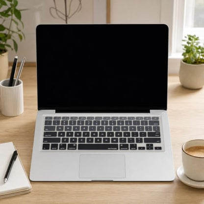 Silikon Klavye Koruyucu MacBook Air & MacBook Pro Uyumlu – Amerikan İngilizce – Ultra İnce – A1278 A1369 A1466 A1502 Siyah Gri