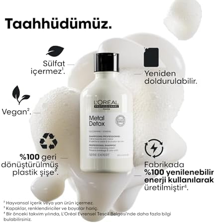Professionnel Serie Expert Metal Detox Arındırıcı Şampuan 300 ml - İşlem Görmüş ve Boyalı Saçlar İçin Kırılma Karşıtı Bakım