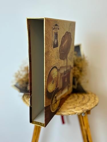 Rs21 Fotoğraf Albümü 10x15cm 600 Lük Gramafon Desenli Kutulu Yatay Dikey Modeli