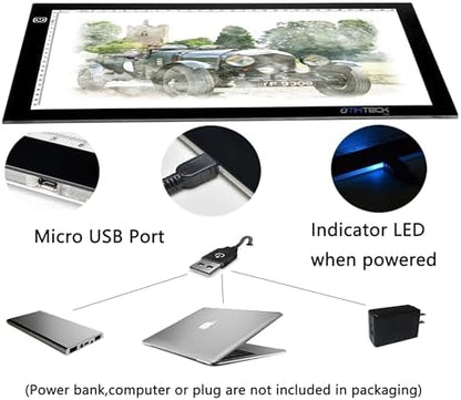 A4 Ultra-thin Portable LED Light Box Tracer USB Power Cable Dimmable Brightness LED Artcraft Tracing