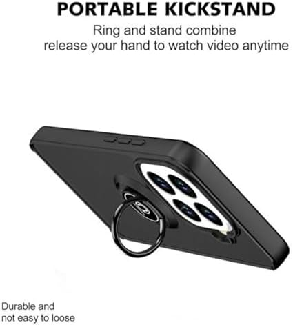 PSR Aksesuar Xiaomi Mi 15T Pro Uyumlu Kılıf – Mat Parmak İzi Yapmaz, Renkli Tuşlu, Yüzüklü Standlı Military Armor Kapak (Siyah, Xiaomi Mi 15T Pro)