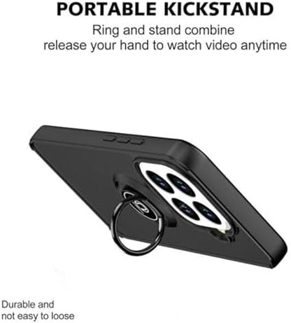 PSR Aksesuar Xiaomi Mi 15T Pro Uyumlu Kılıf – Mat Parmak İzi Yapmaz, Renkli Tuşlu, Yüzüklü Standlı Military Armor Kapak (Siyah, Xiaomi Mi 15T Pro)