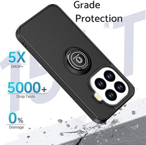 PSR Aksesuar Xiaomi Mi 15T Pro Uyumlu Kılıf – Mat Parmak İzi Yapmaz, Renkli Tuşlu, Yüzüklü Standlı Military Armor Kapak (Siyah, Xiaomi Mi 15T Pro)