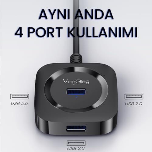 4 Portlu USB 2.0 Çoklayıcı Hub Beyaz