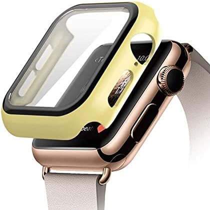 Apple Watch Seri 38MM /40MM /41MM ile Uyumlu Kasa ve Ekran Koruyucu Kılıf Temperli Cam 360 Derece Koruyucu