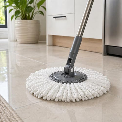 Döner Yedek Mop Ucu Mikrofiber Temizlik Bezi 35 cm Tüm Modellerle Uyumlu Başlığı Döner Mop Bezi Yedek Parça Kolay Tak Çıkar Spın Püskülü