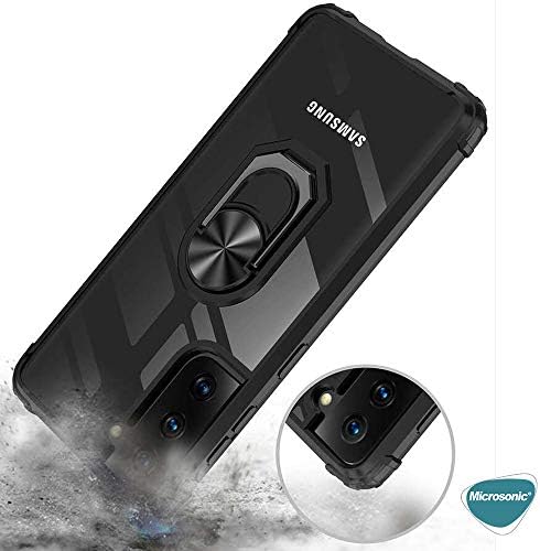 Galaxy S21 Plus için Kılıf Grande Clear Ring Holder Lacivert [Galaxy S21 Plus ile Uyumlu Kılıf - Lacivert]