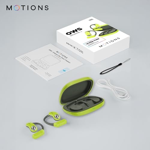 MOTIONS, MS-E52 OWS, Açık Kulak Tasarımlı Kablosuz Spor Kulaklık, Bluetooth 5.3, 30 Saat Pil Ömrü, Ultra İnce, Hafif, Ergonomik Tasarım, Çift Cihaz Desteği, Wireless, Yeşil