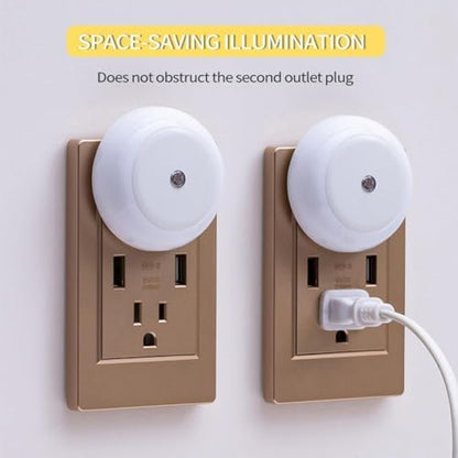 Aputue Duvara Monte LED Gece Lambası, alacakaranlık sensörlü, 0.5w duvar fişli gece lambası, koridor, merdiven, mutfak, banyo için, 6'lı paket yuvarlak tasarım