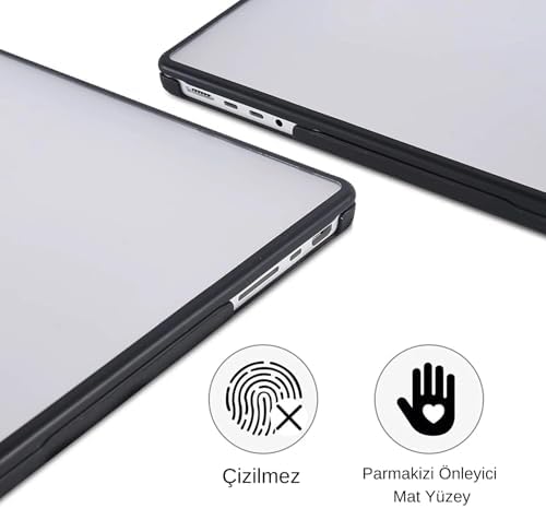 MacBook Pro 13 Darbe Korumalı Kılıf A1706 A1708 A1989 A2159 A2251 A2289 A2338 M1 M2 Uyumlu Mat Sert Kapak Koruyucu Kılıf Şeffaf