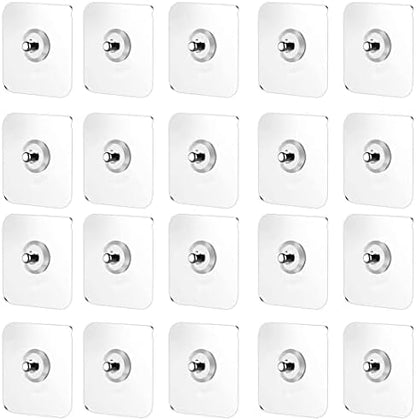 20'li Paket Yapışkan Vidalar Yapışkan Kancalar Şeffaf Yapışkan Çiviler Duvara Montaj Delme Gerektirmez Resim Askısı Kendinden Yapışkanlı Vida Banyo Mutfak Duş Odası İçin