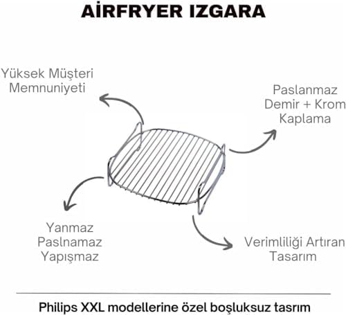 Airfryer Izgara Aparatı, Fritöz Aksesuarı, Airfryer Izgara Teli XXL Model Uyumlu