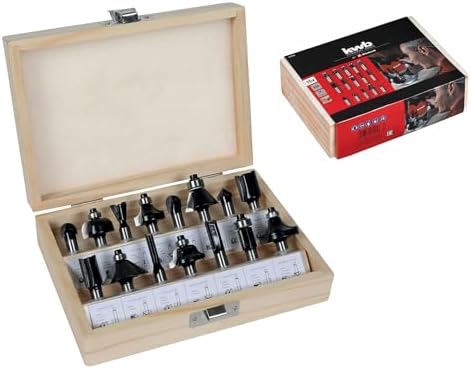 Orijinal 15 Parça Freze Ucu Seti (Ahşap için freze aksesuarları, 8 mm sap, farklı profil frezeleme, ahşap saklama kutusu) - 49757291
