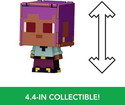 Minecraft Dönüşen Figürler 2'li Paket, dinamik oyun için 2'si 1 arada, 9 cm, büyük kafalı 2 aksiyon figürü, Efe/Sailboat ve /Treasure Chest, JCY31