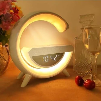LED Işıklı Kablosuz Şarjlı Bluetooth Hoparlörlü Alarm Saati – Mükemmel Ses, Işık ve Konfor Tek Bir Cihazda!